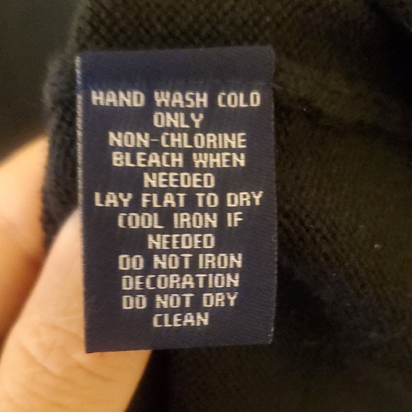 Chaps Black Dress with Faux Leather Detail - Picture 6 of 10